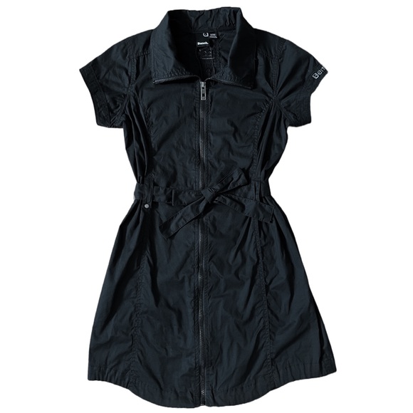 Front Zip Collared Dress with Belt Tie y2k - Picture 1 of 7